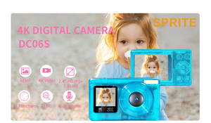 LED-Blitz Mini-Kamera DC06T Dual-Screen 4K CMOS Digitalkamera mit 17x-30x Optischem Zoom 2,4"+1,3\" LCD für bis zu 64GB - Product Image 5