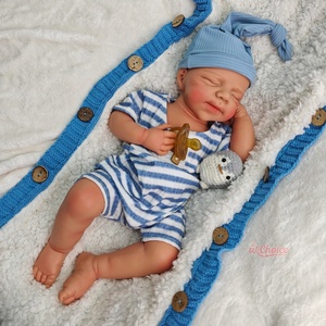 Búp bê sơ sinh silicon siêu mềm 20 inch, hình dáng giải phẫu chính xác, bé trai/bé gái sống động như thật, miệng mở, búp bê tái sinh giảm lo âu - Product Image 5