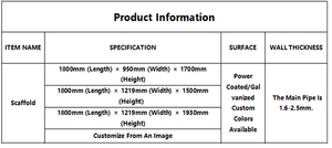 İnşaat için Çelik Mobil H Çerçeveli Metal İskele Sistemi Merdivenler İskeleler Galvanizli Çelik İskele - Product Image 5