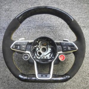 Volant sport haut de gamme en cuir véritable et fibre de carbone, nouveau style Pro pour <span class=keywords><strong>AUDI</strong></span> RS7 RS3 RS4 RS5 <span class=keywords><strong>RS6</strong></span> S8 Q3 Q5 A4 A5 - Product Image 1