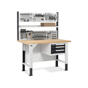 Établi réglable Fami Master BR 150cm avec plateau en bois, 3 tiroirs et mur perforé - Product Image 3