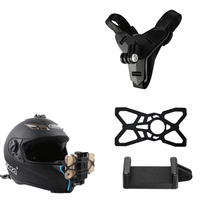Support de menton de casque de moto pour caméras d'action-Matériau ABS résistant aux chocs Compatible /OSMO/Insta360 X3 Accessoire d'extérieur