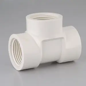 Fábrica por atacado tamanho personalizado plástico braçadeira fita rosca conjunta tubo tubo pvc feminino tee água acessórios para tubos