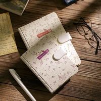 LABON A5 Toile Fleur Vintage Magnétique Carnet de Notes Journaux Planificateur Mensuel Hebdomadaire Quotidien Bloc-notes Étude Travail Agenda