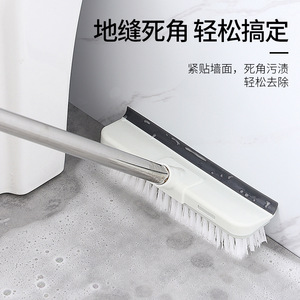 Bathroom <b>Cleaning</b> Brush With Squeegee 2 In 1 Long Handle Hard Bristle Floor <b>Mop</b> For Tile And Bathroom - Product Image 3