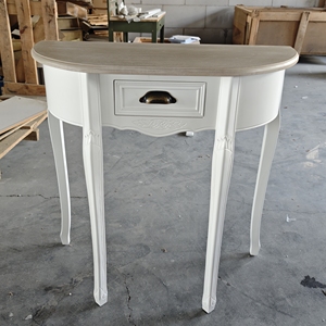 Table <span class=keywords><strong>console</strong></span> classique <span class=keywords><strong>en</strong></span> <span class=keywords><strong>bois</strong></span> blanc avec un large tiroir pour meubles de couloir - Product Image 3