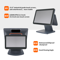 Système de caisse enregistreuse POS à double écran tactile JSJ66 Windows/Android 15,6 pouces avec écran client LED certifié CE