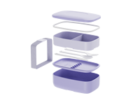Boîte à bento rectangulaire à double étage en plastique pour adultes, 1230 ml, étanche, sans BPA, de qualité alimentaire, écologique, portable