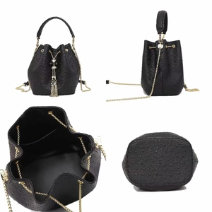 Mới đến cao cấp phụ nữ sang trọng dây rút túi xô với cá kim loại L Phụ nữ cao cấp rắn Python chéo cơ thể túi xách tay Ví - Product Image 5