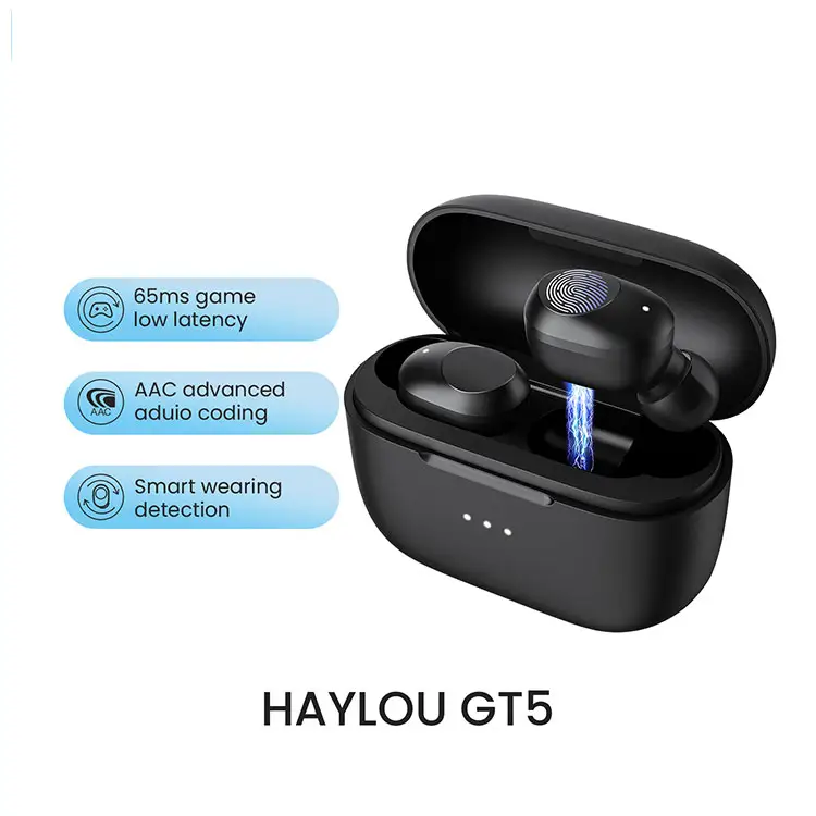 Haylou Gt5 Earphones True Wireless Bt5.0 Game Headset Aac Hd Stereo Touch Control In-Ear Wireless Earbuds Haylou Gt5 2023