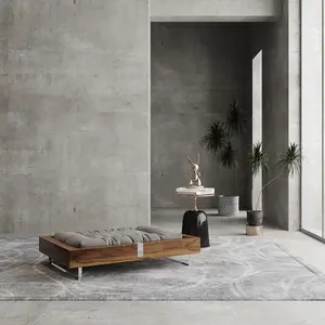 현대 럭셔리 나무 실내 야외 개 침대 미니멀리스트 럭셔리 애완 동물 침대 개를위한 울트라 소프트 쿠션이있는 수제 나무 프레임 - Product Image 2