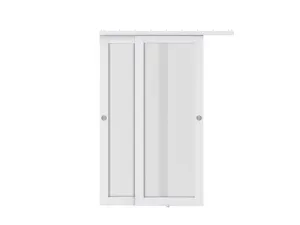 GC03-1LITE YGM02 1 Lites White Bypassing Sliding Door Closet With Hardware Kit
