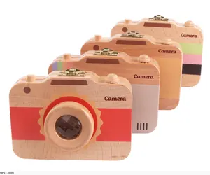 High quality Beech wood baby camera Kaleidoscope wooden tooth box kids toy