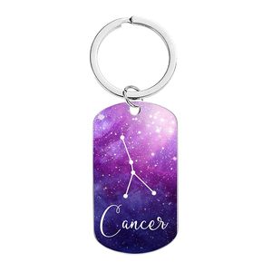 Cadeaux promotionnels personnalisés en gros, souvenirs, porte-clés constellation, porte-clés en acier inoxydable, horoscope, porte-clés signe du zodiaque 12 - Product Image 3