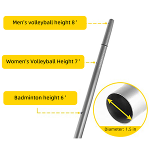 Ensemble combiné de volley-ball et de <span class=keywords><strong>badminton</strong></span> JH 22 pieds tout-en-un, montage facile, filet à hauteur réglable avec sac de transport pratique - Product Image 5