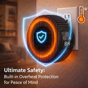 WindBillion Stufa Elettrica Mini da 600W con Termostato Regolabile, Riscaldamento in Ceramica PTC per Camper, Auto e Camera da Letto - Product Image 4