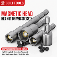 Jeu de douilles magnétiques hexagonales BEILI 1/4" 6-14 mm en Cr-V pour perceuse sans fil et tournevis électrique