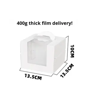 Scatola Pieghevole per Torte in Cartone Riciclabile Bianco con Finestra <span class=keywords><strong>e</strong></span> Rivestimento UV, per Snack/Sandwich/Pane/Dessert/Latte - Product Image 6