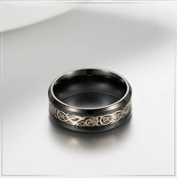 Bague unisexe en titane PT900 avec motif de dragon et diamants, gravée en fibre de carbone, cadeau pour lui et pour elle, sortie d'usine