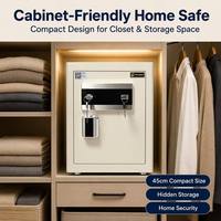 Caja Fuerte Electrónica de Acero de 45 cm, Caja de Seguridad con Contraseña Digital y Llave, para Uso en Interiores y Exteriores, Personalizable