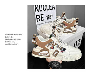 Chaussures de sport décontractées tendance et originales, respirantes, à plateforme, avec fermeture à lacets, doublure en maille confortable, antidérapantes - Product Image 4