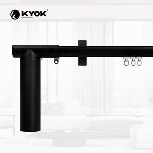 KYOK <b>Black</b> D-Shape Track & <b>Black</b> Motor Combo - Custom Length <b>Curtain</b> Rail System - Product Image 2
