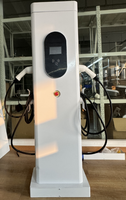 Oem Odm pengisi daya Ev mobil elektrik 14kw 22kw 44kw kotak dinding tipe ganda stasiun pengisian daya rumah dengan layar Lcd 4.3 inci