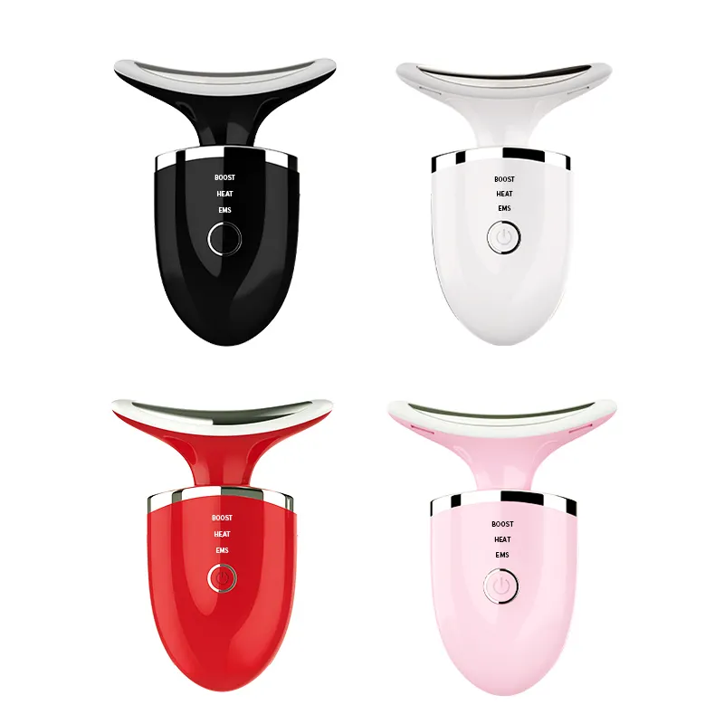 Mlike Beauty ISO Factory Home Beauty Skin Care EMS Micro-current Anti-wrinkle LED Face Facial Neck Massager