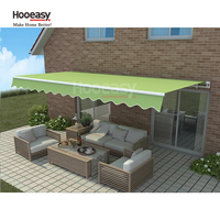 Hooeasy Usine Personnalisation Moderne Électrique Jardin Balcon Blanc Rayures Toile Auvent Ménage Auvents Rétractables