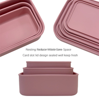 Boîte à lunch portable en silicone avec couvercle, récipient alimentaire en silicone résistant à la chaleur, boîte bento pour pique-nique, camping, cuisine
