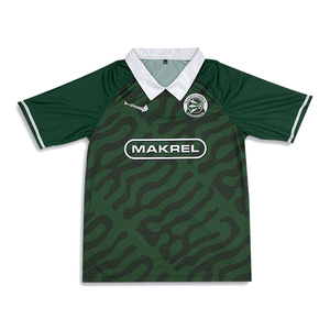 Uniforme de fútbol informal de sublimación verde con logotipo bordado personalizado - Product Image 2