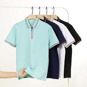 Polo Elastica Ecologica con Logo Personalizzato, Alta Qualità, Cerniera, Traspirante, per Uomo - Product Image 1