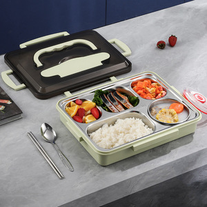 Lonchera Portátil con 4 Compartimentos, Lonchera Bento para Adultos, para Almacenamiento de Alimentos, Gran Venta - Product Image 1