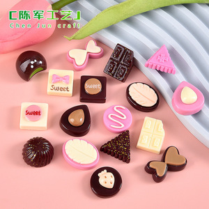 <span class=keywords><strong>Série</strong></span> de chocolats sandwichs de simulation de micro-paysage weij, matériaux décoratifs faits à la main mignons, accessoires en résine pour coque de téléphone - Product Image 5