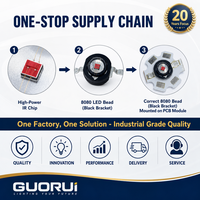 GUORUI Inframerah Daya Tinggi Ir 1w 3w 730nm 740nm 750nm 760nm 800nm 810nm 830nm 840nm 850nm 940nm 950nm Dioda Chip Led Output Tinggi