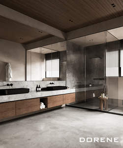 2025 Dorene Oak Wood Wall Mounted Double Sinks Mirror Set Hotel Home <strong>Bathroom</strong> Furniture Modern <strong>Bathroom</strong> Cabinets And Vanities - Product Image 6