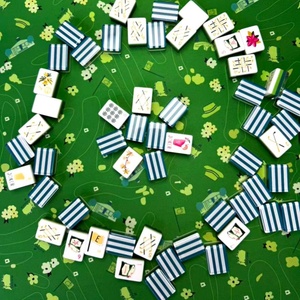 Juego de Mahjong Acrílico de Cuatro Capas con Rayas Verdes y Blancas, 160 Piezas de Lujo, Fichas de Mahjong Americanas para Entretenimiento Familiar - Product Image 5