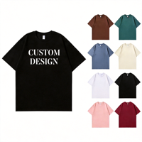 T-shirt uni streetwear 100% coton pour homme, 230 GSM, coupe oversize à épaules tombantes, broderie personnalisée, hauts décontractés pour étudiants