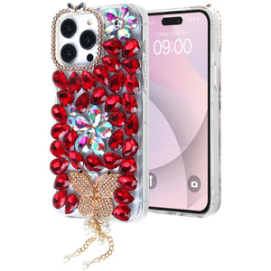 Creative Floral Butterfly Diamond Design TPU Shockproof Glitter Decoration KINGSOUL KS1277 Mobile Phone Cases for 15 Pro - Product Image 5