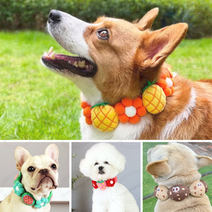 Mehrfarbige Pet Pom Pom Halsbänder Verstellbare Hunde halsband Flower Cat Halskette - Product Image 5