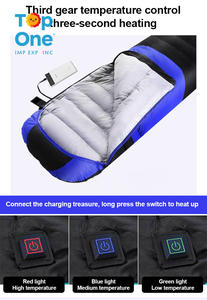 TopOne Double sac de couchage d'hiver pour adulte imperméable avec enveloppe en nylon chaud matériaux recyclés pour le camping en plein air avec des enfants - Product Image 2