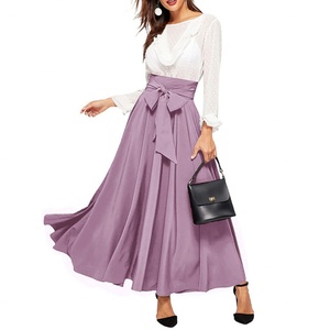 เดรสยาวทรงเอพลีทเอวสูงแบบลำลองขายดีรุ่นใหม่ - Product Image 6