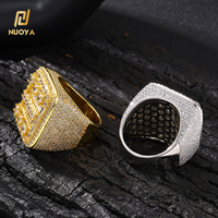 Bague Chevalière NUOYA en Argent Sterling 925 de Haute Qualité avec Moissanite Taille Baguette et Ronde, Bijou Tendance Style Rappeur, Cadeau pour Hommes et Femmes