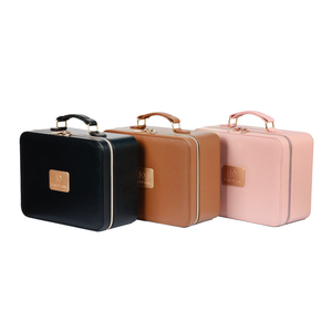 <span class=keywords><strong>OBox</strong></span> Oem/odm PU poignée souple grande capacité conteneur de maquillage miroir éclairé protecteur de soins de la peau fermeture à glissière étui à cosmétiques sac - Product Image 6