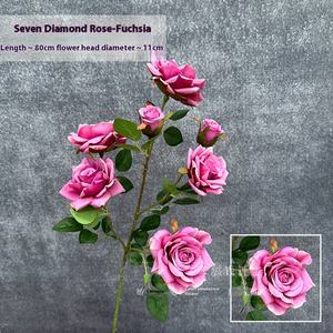 Arrangement de banquet de mariage rose rouge fait à la main Banquet de fiançailles fleurs artificielles pour décoration de salle de mariage artisanat utilisé - Product Image 2