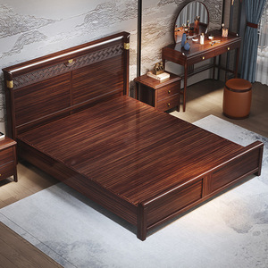 Nuovo stile cinese 1.8m <span class=keywords><strong>letto</strong></span> <span class=keywords><strong>matrimoniale</strong></span> lussuoso King Size con Tufting <span class=keywords><strong>in</strong></span> <span class=keywords><strong>legno</strong></span> di ebano per camera da <span class=keywords><strong>letto</strong></span>/<span class=keywords><strong>letto</strong></span> da sposa - Product Image 2
