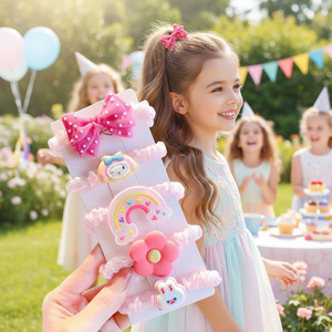 Vendita calda di tendenza moda elastico perla in resina retrò scintillante coda di cavallo fasce carine per ragazze dolce stile festa all'ingrosso - Product Image 3