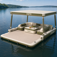 Plateforme flottante gonflable sur mesure avec auvent d'ombrage pour la location en resort et les sports nautiques