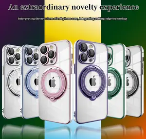 Wholesale Luxury Magnetic Charging Soft TPU Silicone Transparent Phone Case Cover For Samsung IPhone 15 14 13 12 11 Pro Max Plus