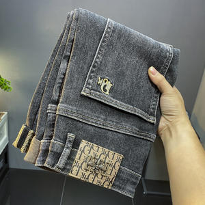 Pantalones Vaqueros de Mezclilla para <span class=keywords><strong>Hombre</strong></span>, Primavera-Otoño 2025, Modernos, Rectos, Casuales, Cortos, Elegantes, Lavado Medio, Largos - Product Image 3